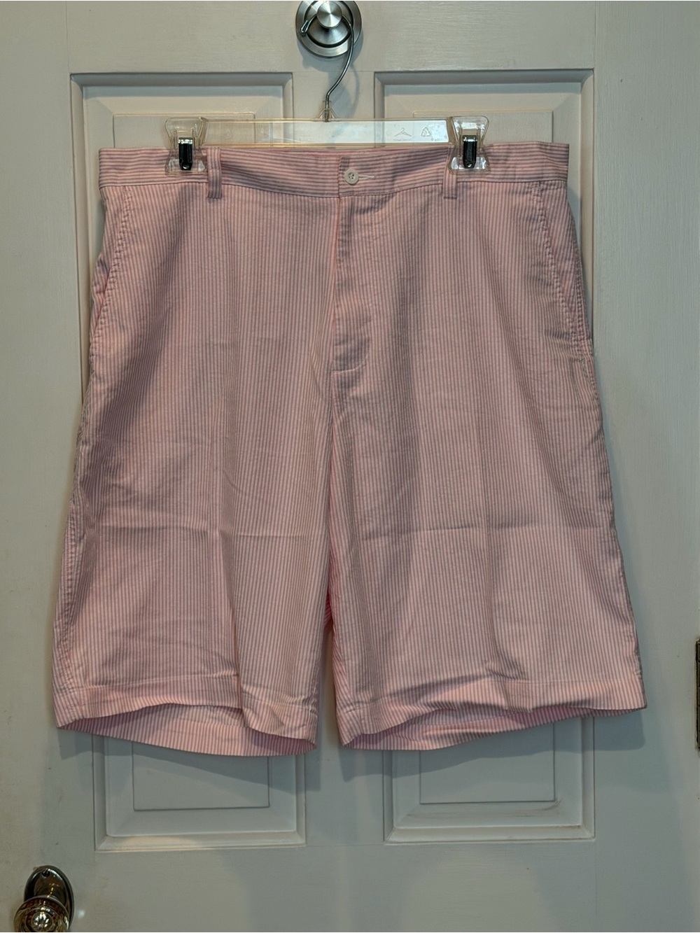 Dunning Men’s Pink Seersucker Bermuda Shorts Size 36